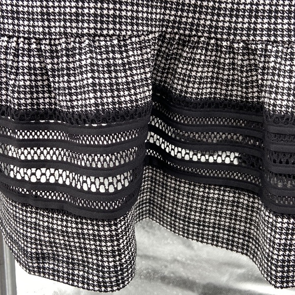 Michael Kors dress size XL black & white peek a boo flounce stretchy zip up - Picture 8 of 14